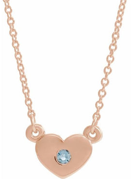 14K White Gold .03 CTW Natural Diamond Heart 16