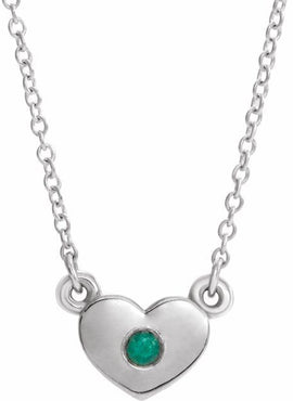 14K White Gold .03 CTW Natural Diamond Heart 16