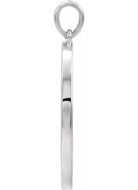14K White Gold 20.3x18.4 mm Ichthus (Fish) Pendant