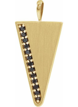 14K White Gold 1/6 CTW Natural Black Diamond Triangle 24