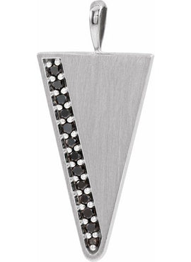 14K White Gold 1/6 CTW Natural Black Diamond Triangle 24