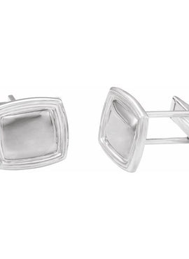 Sterling Silver & 14K Yellow Gold 14x16 mm Square Cuff Links