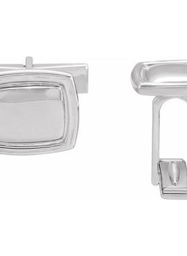 Sterling Silver & 14K Yellow Gold 14x16 mm Square Cuff Links