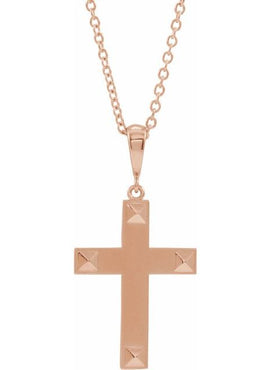 14K White Gold Cross Pendant