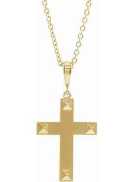 14K White Gold Cross Pendant