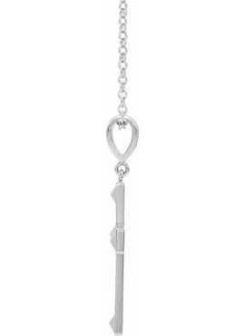 14K White Gold Cross Pendant