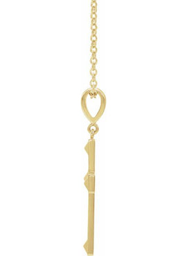 14K White Gold Cross Pendant