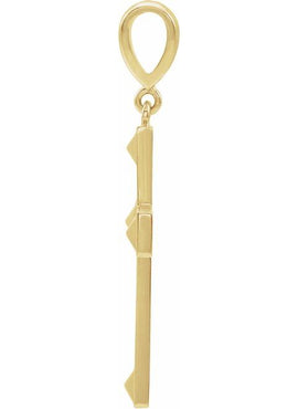 14K White Gold Cross Pendant