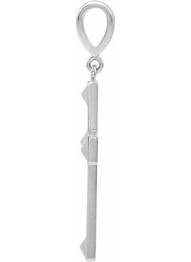 14K White Gold Cross Pendant