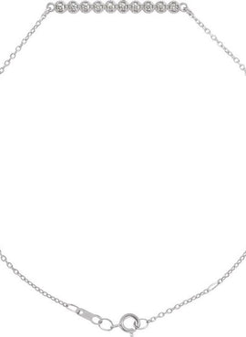 14K White Gold 1/8 CTW Natural Diamond Bar 6 1/2-7 1/2