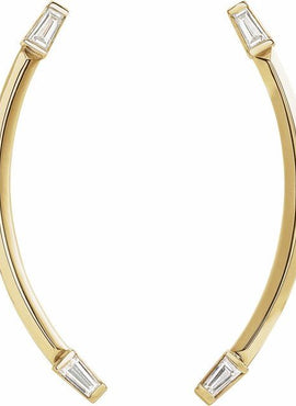 14K White Gold 1/4 CTW Natural Diamond Curved Bar Earrings