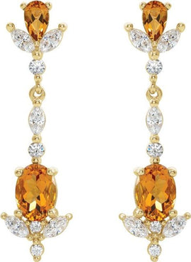14K Rose Gold Natural Ruby & 3/4 CTW Natural Diamond Dangle Earrings
