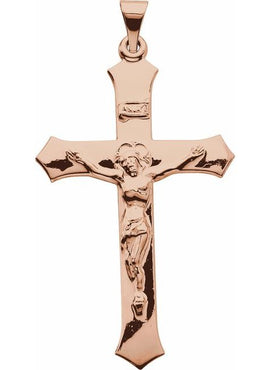 14K Rose Gold Crucifix Pendant