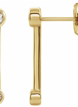 14K White Gold 1/5 CTW Natural Diamond Bezel-Set Bar Earrings