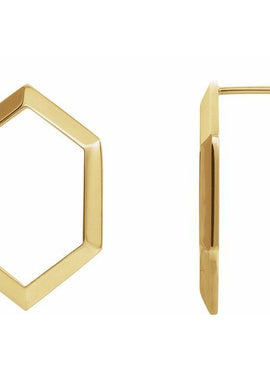 14K White Gold Geometric Drop Earrings