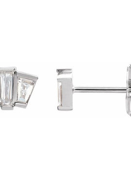 14K White Gold 1/3 CTW Natural Diamond Geometric Cluster Earrings