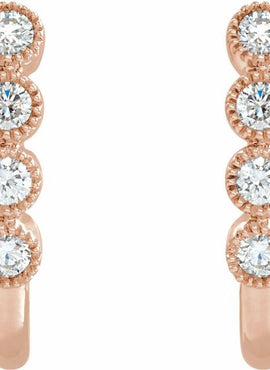 14K Yellow Gold 1/4 CTW Natural Diamond J-Hoop Earrings