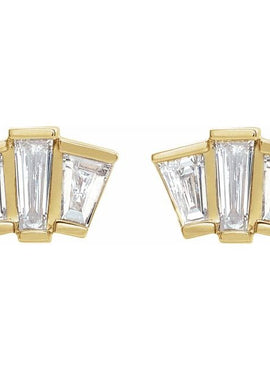 14K White Gold 1/3 CTW Natural Diamond Geometric Cluster Earrings