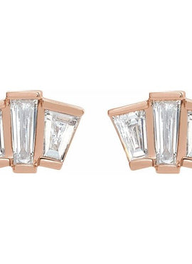 14K White Gold 1/3 CTW Natural Diamond Geometric Cluster Earrings