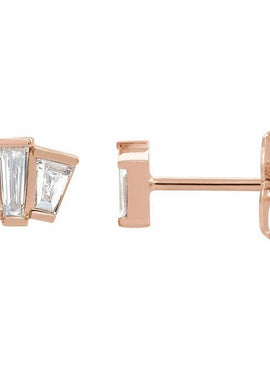 14K White Gold 1/3 CTW Natural Diamond Geometric Cluster Earrings