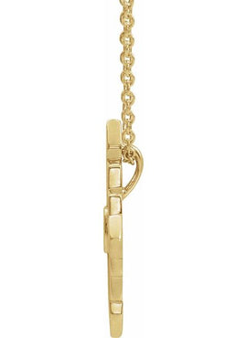 14K White Gold 19.36x19.36 mm Vintage-Inspired Geometric Pendant