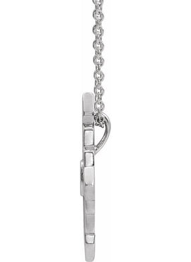 14K White Gold 19.36x19.36 mm Vintage-Inspired Geometric Pendant