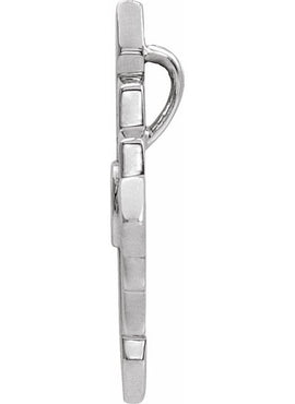 14K White Gold 19.36x19.36 mm Vintage-Inspired Geometric Pendant