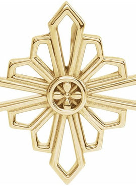 14K White Gold 19.36x19.36 mm Vintage-Inspired Geometric Pendant