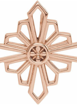 14K White Gold 19.36x19.36 mm Vintage-Inspired Geometric Pendant