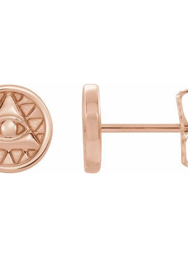 14K White Gold Eye of Providence Earrings