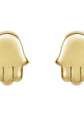 14K White Gold Hamsa Earrings