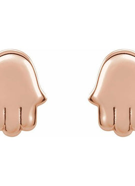14K White Gold Hamsa Earrings