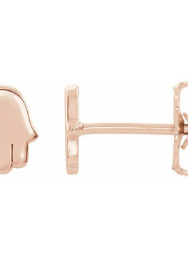 14K White Gold Hamsa Earrings