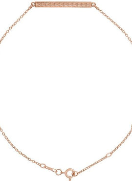 14K White Gold Patterned Bar Bracelet
