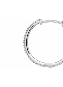 14K Yellow Gold 1/4 CTW Natural Diamond Geometric 19.4 mm Hoop Earrings