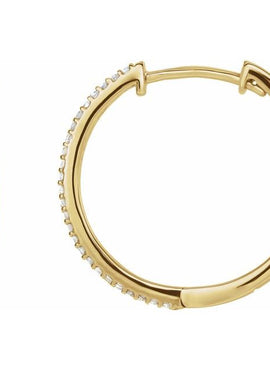 14K Yellow Gold 1/3 CTW Natural Diamond Geometric 19.1 mm Hoop Earrings