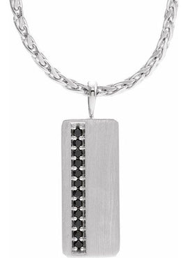 14K White Gold 1/5 CTW Natural Black Diamond Pendant