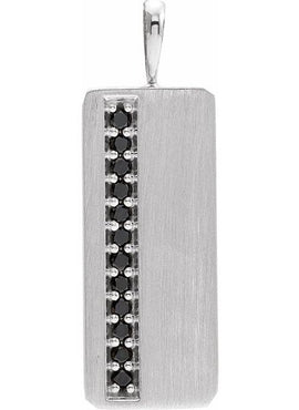 14K White Gold 1/5 CTW Natural Black Diamond Pendant