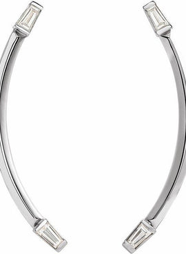 14K White Gold 1/4 CTW Natural Diamond Curved Bar Earrings