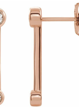 14K White Gold 1/5 CTW Natural Diamond Bezel-Set Bar Earrings