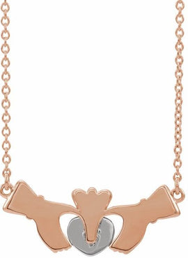 14K White/Yellow Gold Claddagh 16