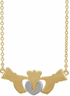 14K White/Yellow Gold Claddagh 16