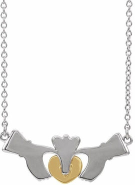 14K White/Yellow Gold Claddagh 16