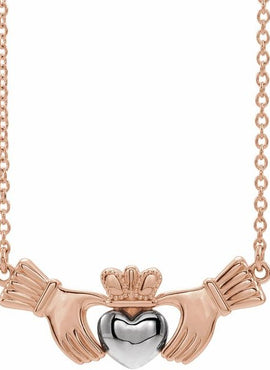 14K White/Yellow Gold Claddagh 16
