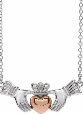 14K White/Yellow Gold Claddagh 16