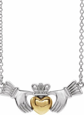 14K White/Yellow Gold Claddagh 16