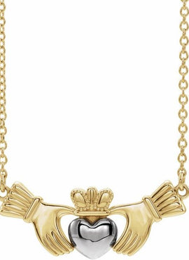 14K White/Yellow Gold Claddagh 16