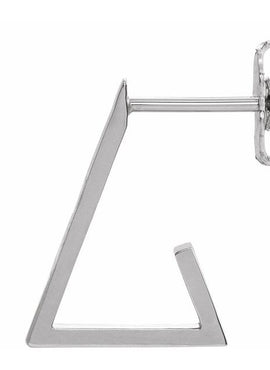 14K White Gold Triangle 13.6 mm Hoop Earrings
