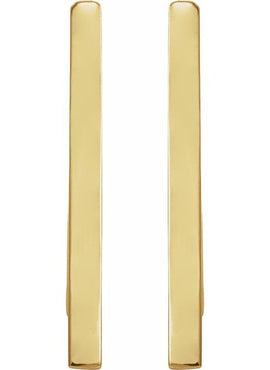 14K White Gold Triangle 13.6 mm Hoop Earrings