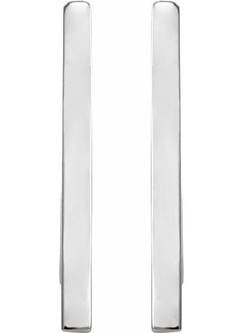 14K White Gold Triangle 13.6 mm Hoop Earrings